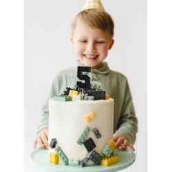 Narozeninová svíčka Lego číslo 5 černá